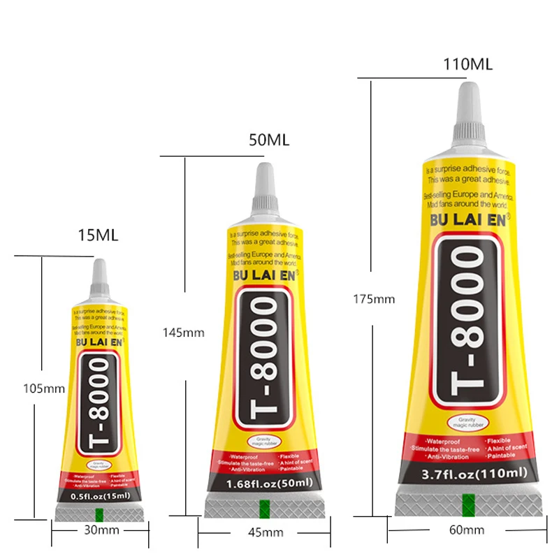 T8000 Glue 15/50/110ML Transparent Contact Adhesive for Phone Repair Jewelry Craft Electronic Component Sealing T-8000 Sealant