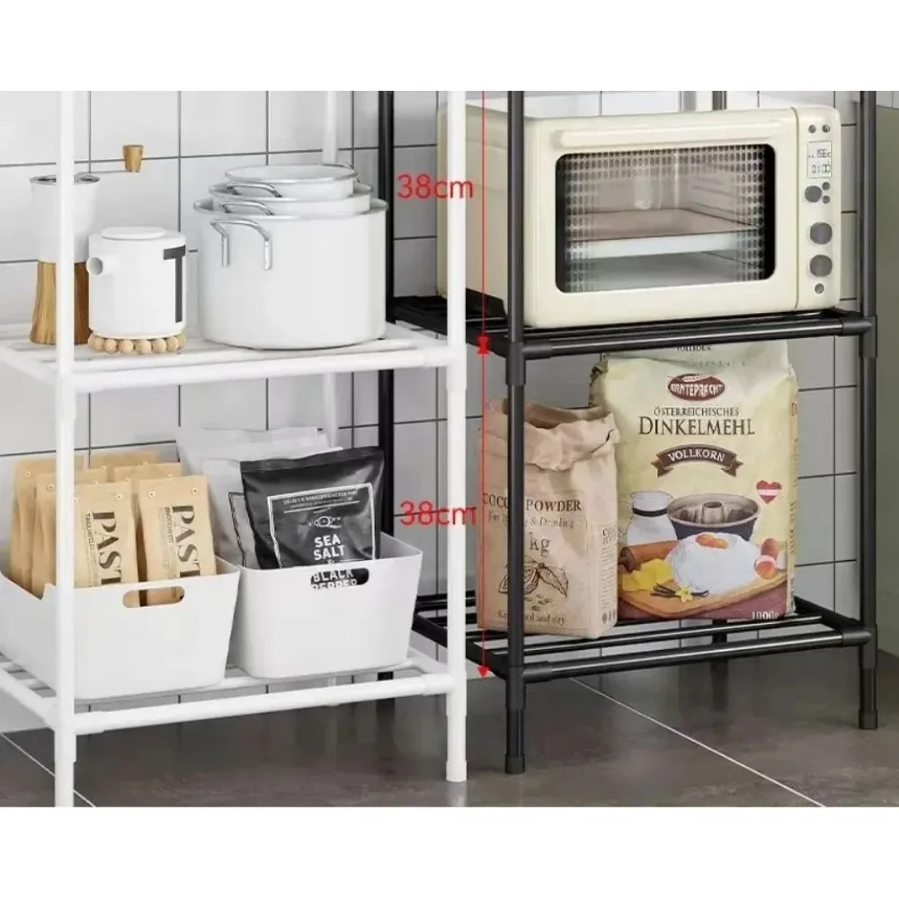 Floor Standing Microwave Storage Rack Multi-layer Kitchen Trolley Household Bathroom Storage Rack Non Perforated
