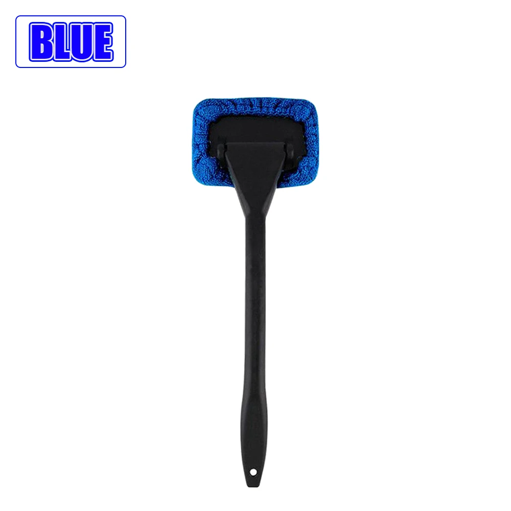 

1PCS Blue Car Window Cleaner Brush Kit Windshield Cleaning Wash Tool Inside Interior Auto Glass Wiper with Long Handle Car Towel