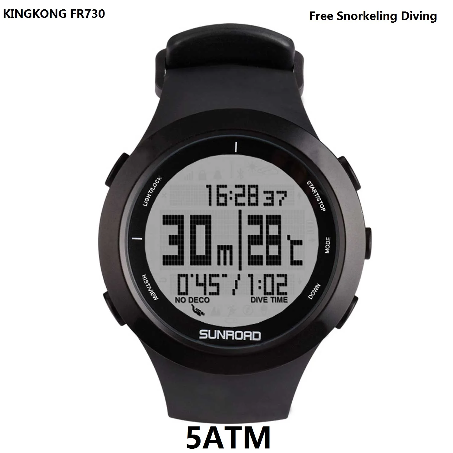 Sunroad King Kong Fr730 Scuba Free Snorkeling Diving Computer Watch Per Sport Subacquei Con Grande Schermo 5Atm Impermeabile