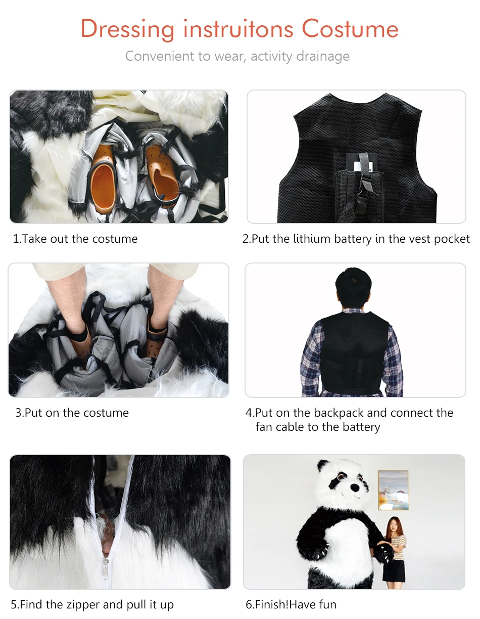 Inflatable Tiger Mascot Costume Cute Long Plush Beast Fursuit Family P –  FurryMascot