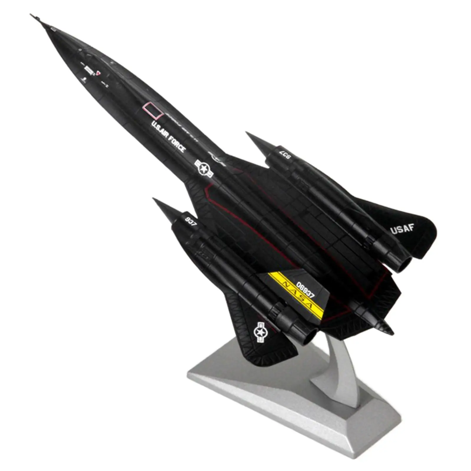 1:144 Scale SR-71A Blackbird Reconnaissance Plane - Simulation Diecast Model with Stand