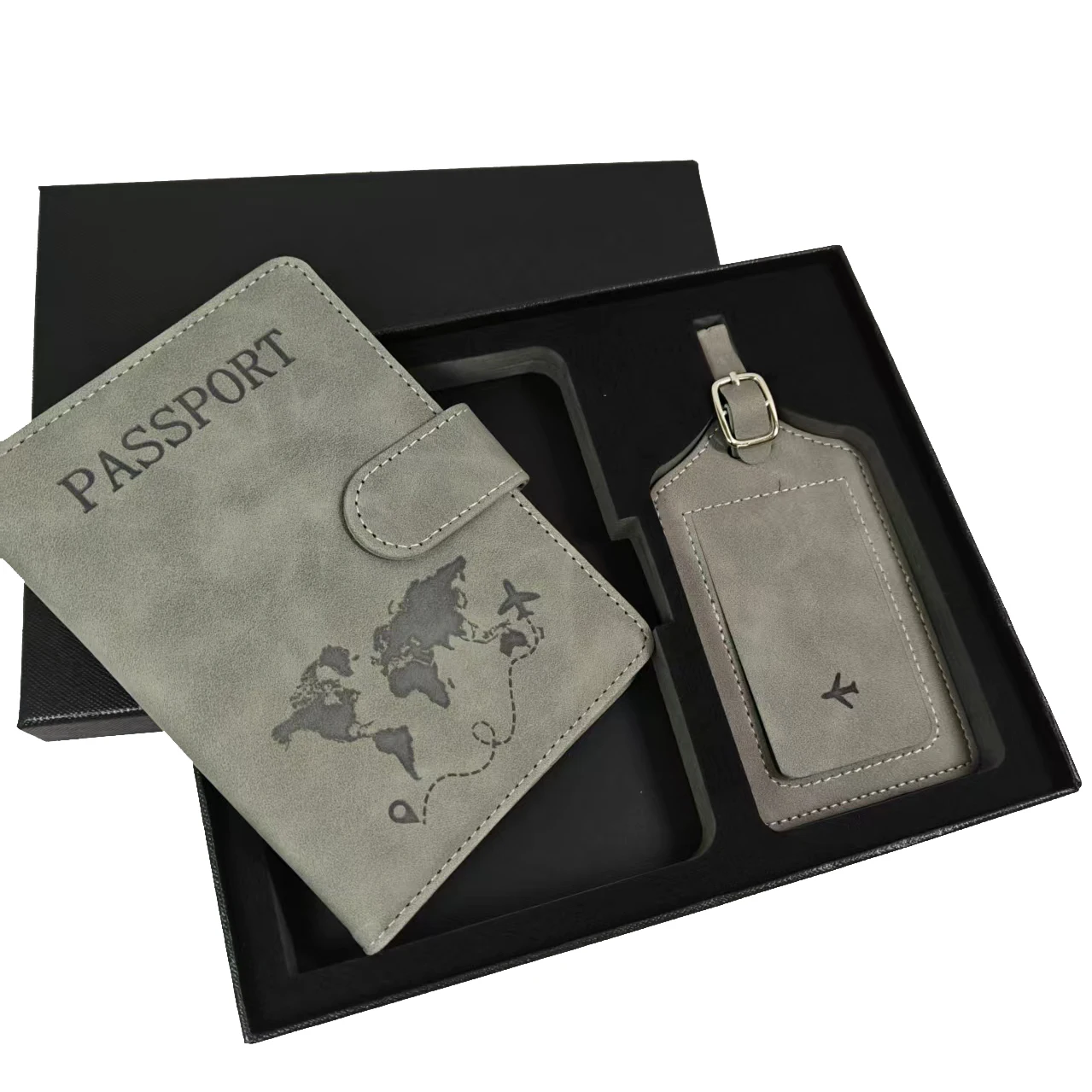 Personalisierter Reisepasshalter und Gepäckanhänger in Geschenkbox, Modisches DIY-Reisezubehör, Großhandel mit Gravur-Logo, Reisebrieftasche – Detail 6