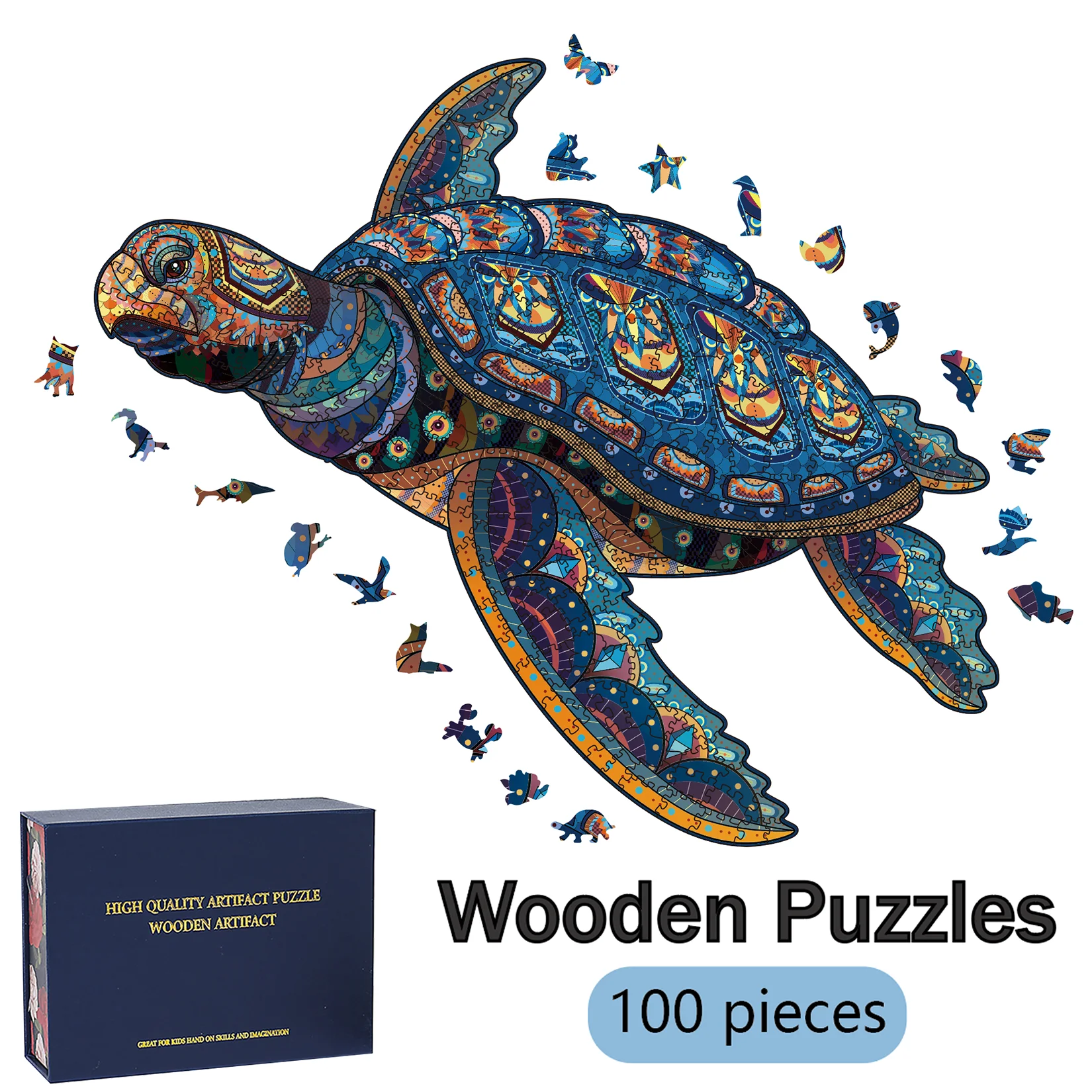 Wooden Puzzles for Adults, 100/200/300 Pieces Uniquely Irregular Animal Shaped Wooden Puzzles, High-difficulty Puzzle