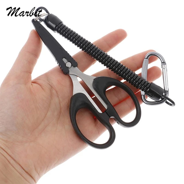Booms Fishing S01 Braid Line Scissor Fishing Line Scissors with Retractable Badge  Holder Carabiner Tackle Boxes Accessorie