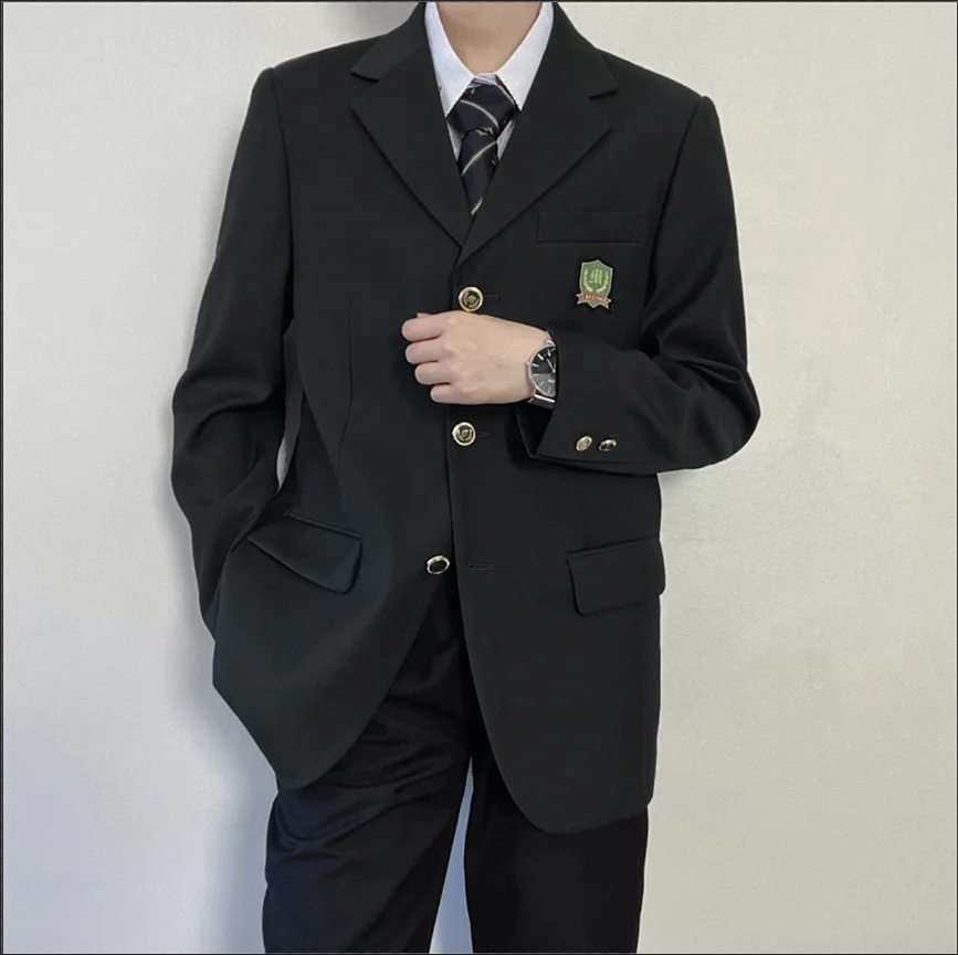 Women Men Spring Autumn Solid Color Beige Navy Suits Blazer Long Sleeve Jackets Coats Outwear JK School Uniform Students Clothes
