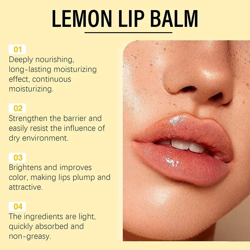 Lemon Ginger Lip Balm Remove Dark Balm Lighten Melanin Mask Gloss Oil Exfoliatings Clean Moisturizing Korean Lip Care Products 4