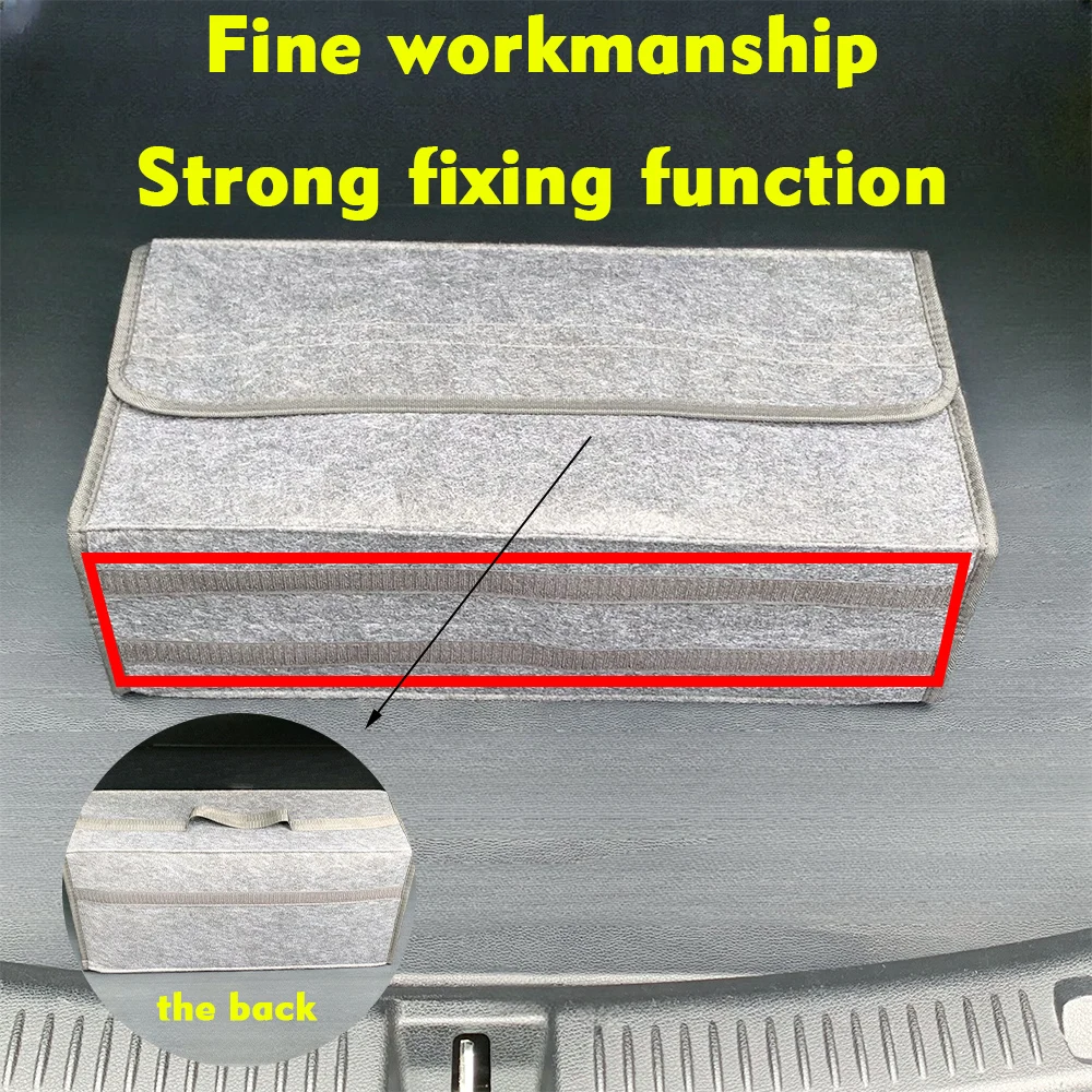 Car Boot Storage Organizer Felt Anti Slip Compartment Tool Car Trunk Organizer Soft Felt Box Accessories
