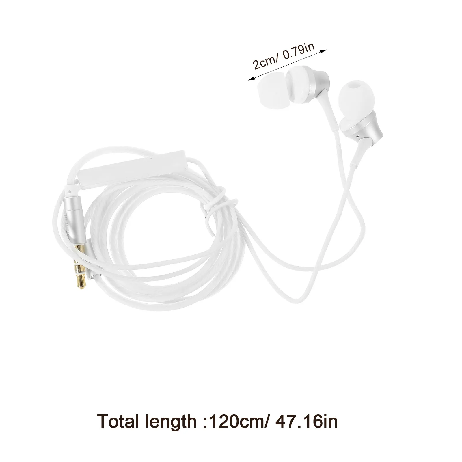 유선 인이어 이어폰 인체공학적 3.5mm 잭 헤드폰(전화, 태블릿, 노트북용) 볼륨 조절 기능이 있는 이어버드 강력한 베이스 소음
