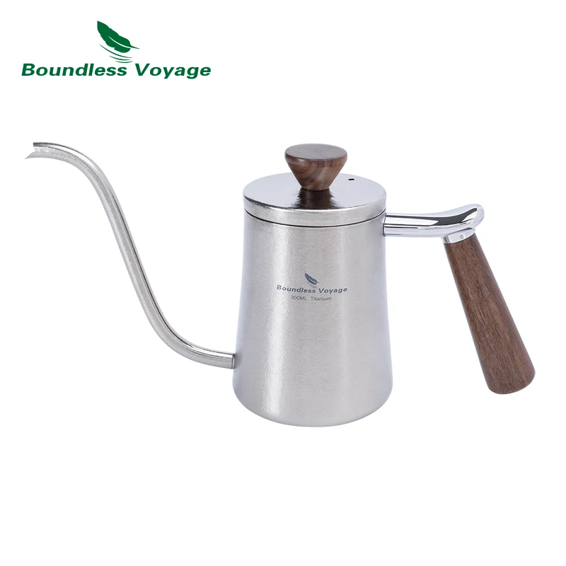 

Титановый чайник для кофе Boundless Voyage, 300 мл, с ручкой из Букового дерева