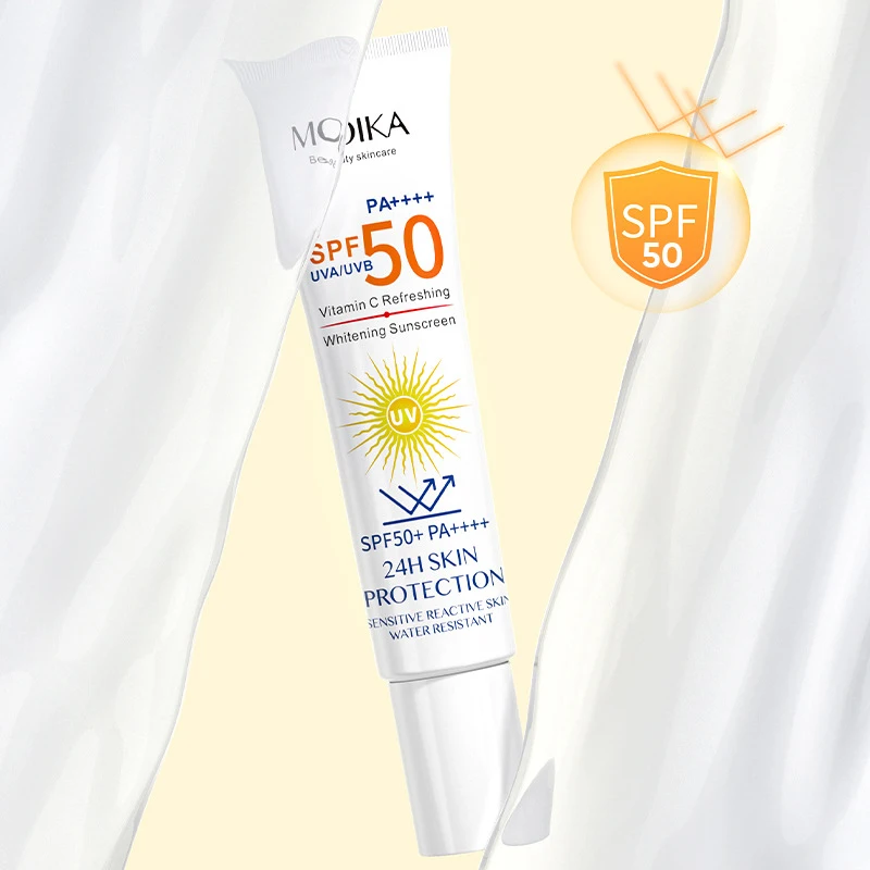 Facial sunscreen SPF 50+ vitamin C refreshing sunscreen organic whitening isolate ultraviolet rays waterproof facial UV protection sunblock