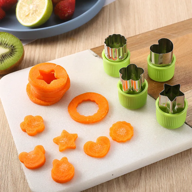 3pcs Vegetable Cutters Shapes Set DIY Cookie Cutter Flower For Kids Shaped Treats Food Fruit Cutter Mold Kitchen Gadgets