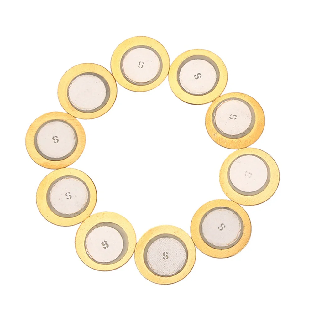 

10 PCS 35mm Diameter Piezo Discs Piezoelectric Copper Ceramic Buzzer Film Gasket for Instrument Acoustic Guitars Pickups