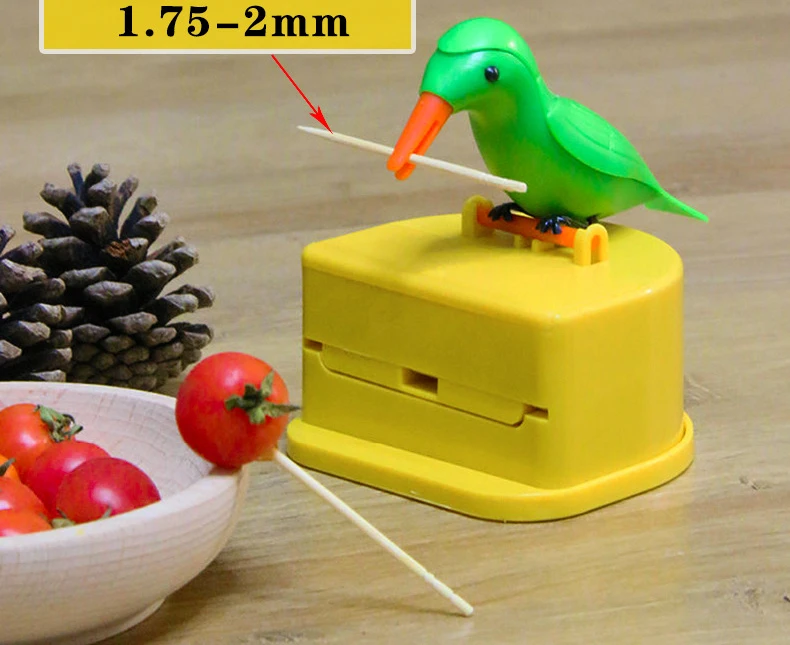 Description Picture 3 of itemCreative Toothpick Holder Cartoon Small Bird Toothpick Container Press Toothpick Dispenser Storage Box Automatic Kitchen