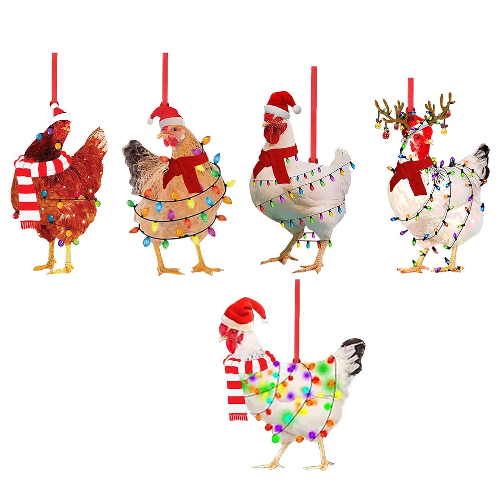 

5 Pcs Xmas Tree Ornament Small Dog Toys Hanging Decor Christmas Decorations Ornaments Set Party