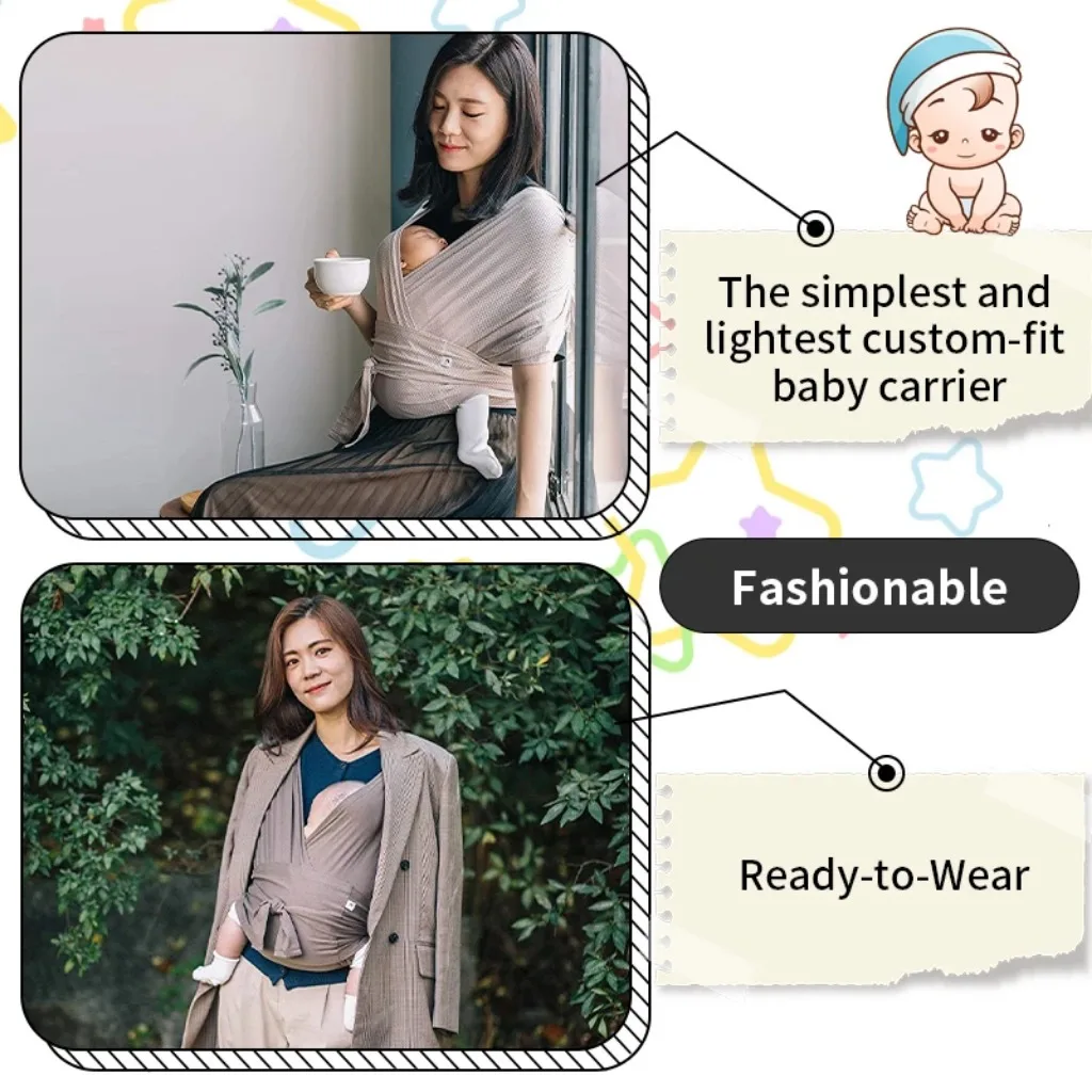 Baby Sling Baby Carrier Wrap Newborn Easy To Wear Infant Gridding Cloth Breathable Hipseat Outdoor Cross Simple Babies Carriers 5