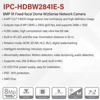 Dahua Original extérieur 8MP 4MP caméra IP IP67 IK10 Protection IR Surveillance de sécurité avec micro PoE détection humaine HDBW2841E-S 2