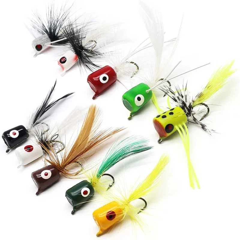 FOCARP10PCSTopwaterFlyFishingLuresFloatingPopperFloatingDry