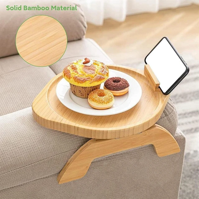  Bamboo couch drink snack holder - couch snack caddy