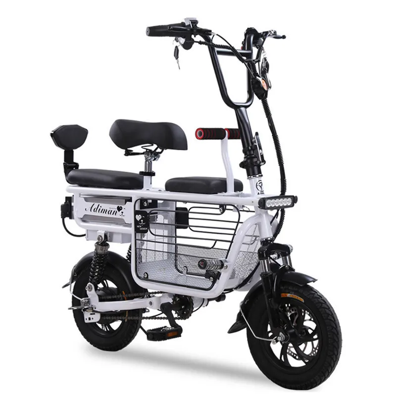 Electric Bikes Adults 2 Wheels Electric Bicycles 12 Inch 48V 350W Removable Battery Mini Parent-child Foldable Electric Scooter