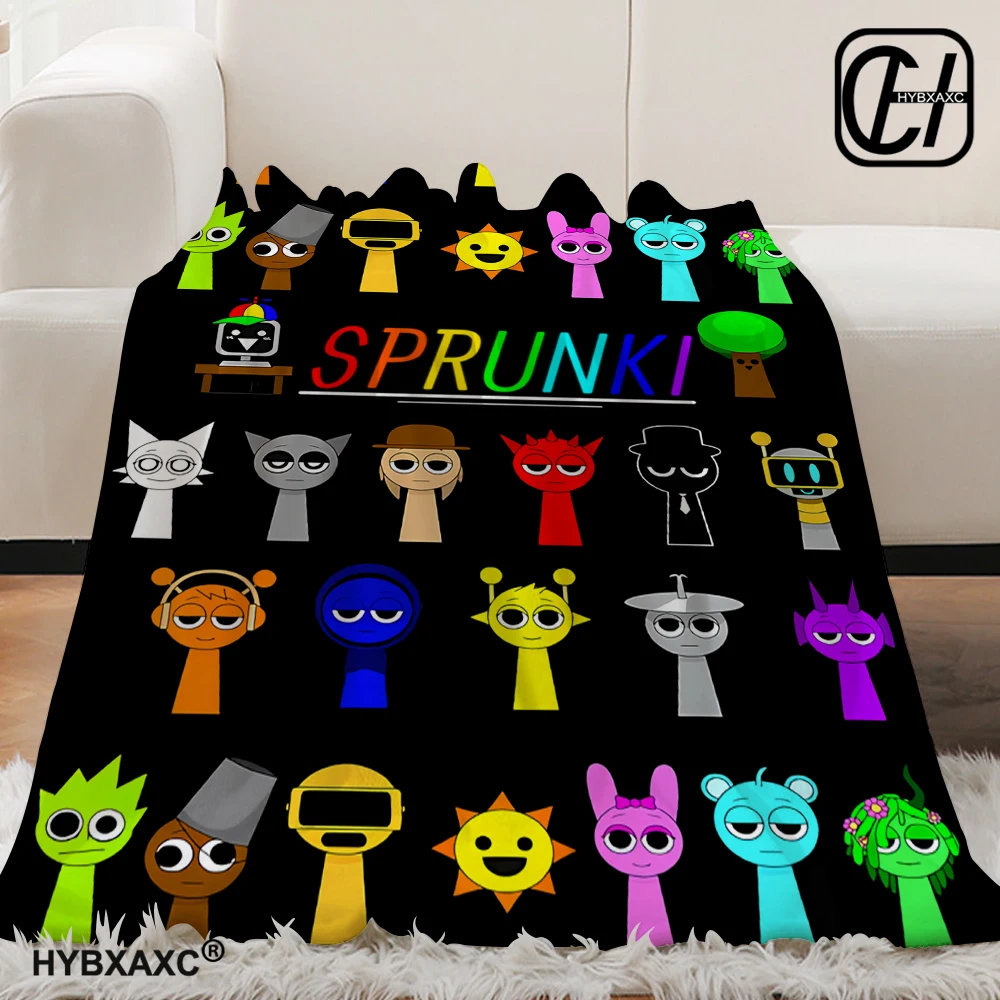 Sprunki Incredibox Blankets Coral Fleece Plush Summer Conditioning Game Lightweight Throw Blankets for Bed Car Bedding Throws 3