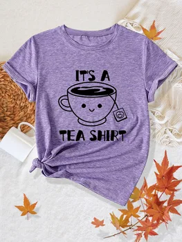 It's A Tea Shirt Women's Tee - Cute Pun Graphic, Casual Purple Top 1
