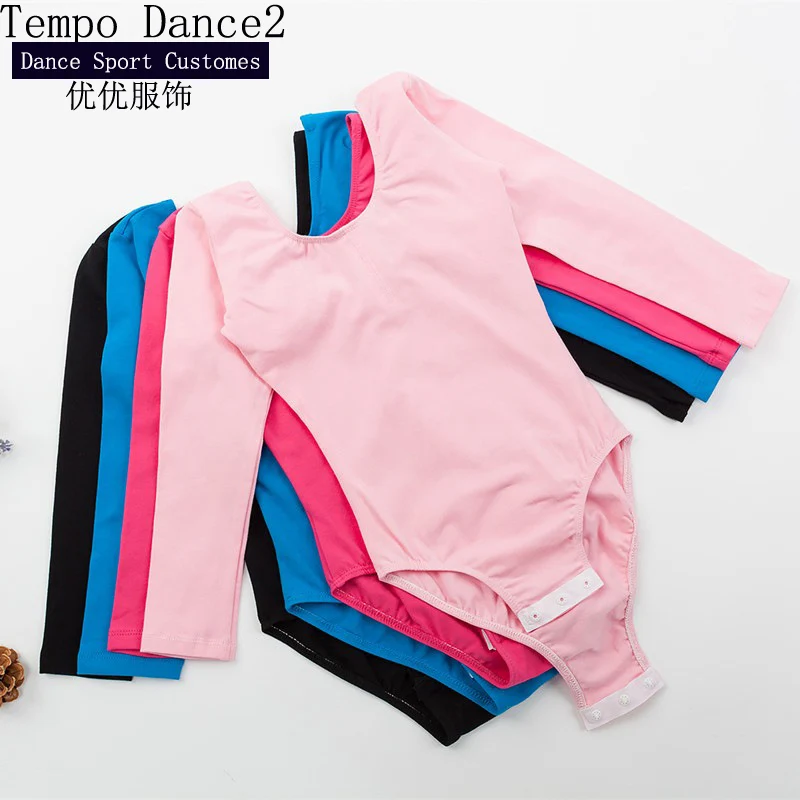 Kids Cotton Ballet Dance Leotard 8 Color Long Sleeve for girls Ballet tights Girl Teenage Ballet Gymnastic ballet leotard dance leotard girls dance costumes