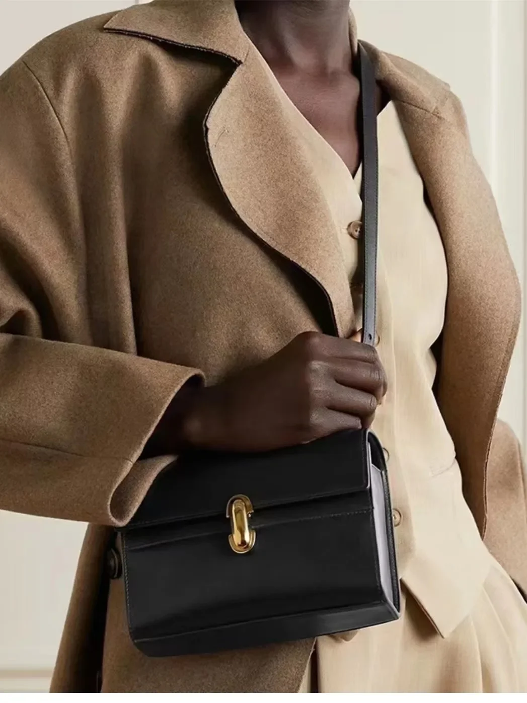 

Women's Simple Leather Small Square Bag Solid Color Versatile Fashion Messenger Bags Ladies Temperament One-Shoulder Bag