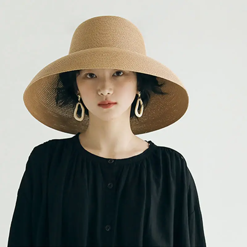 Straw Hat Women Summer Big Brim Travel Sunscreen Hepburn Wind Visor Holiday Beach Hat Foldable Versatile Hat Women 2