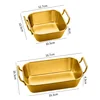 304 Stainless Steel Food Storage Tray with Handle Silver Gold Baking Pastry Pan BBQ Snacks  Kitchen  Plate Sushi Dish 1