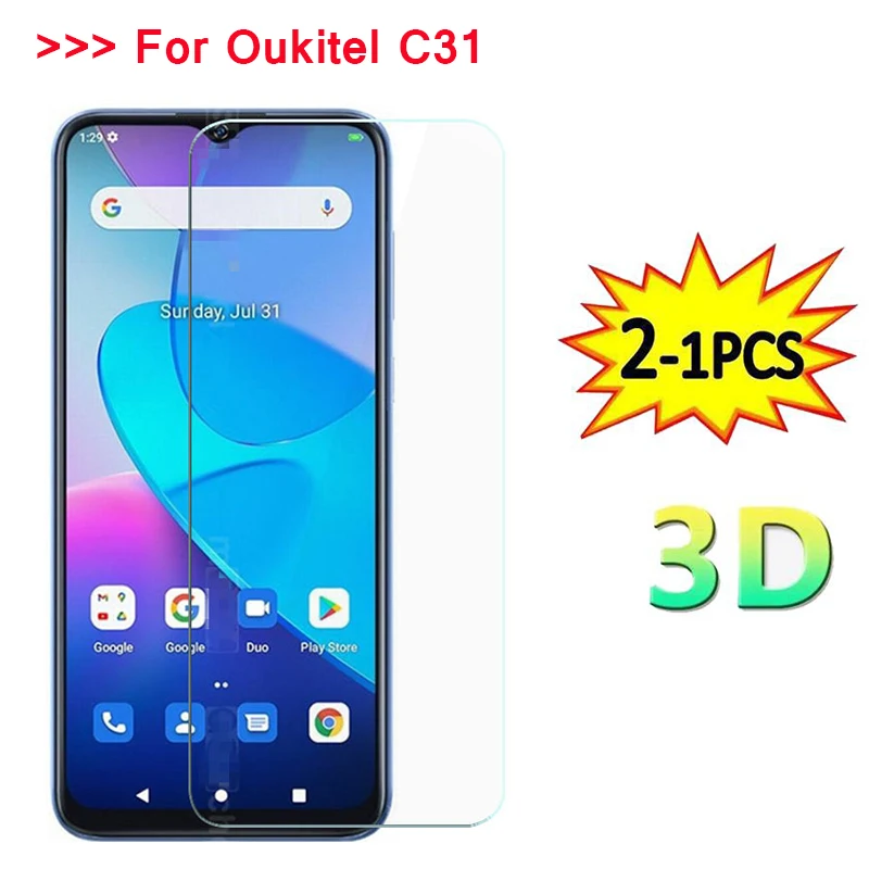 2-1 Pz Vetro Temperato Per Oukitel C31 Protezione Dello Schermo 9H Copertura In Vetro Protettivo Per Cristal Templado Oukitel C31 Pro Phone Flim
