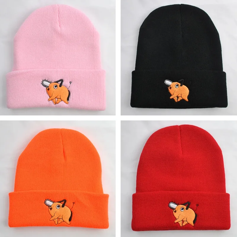 Cosplay Hat Cosplay Prop Accessories Outdoor Chainsaw Man Knitted Plush Hat Pochita Warm Cap Anime Cosplay Unisex Costume Prop Party Accessories Gift