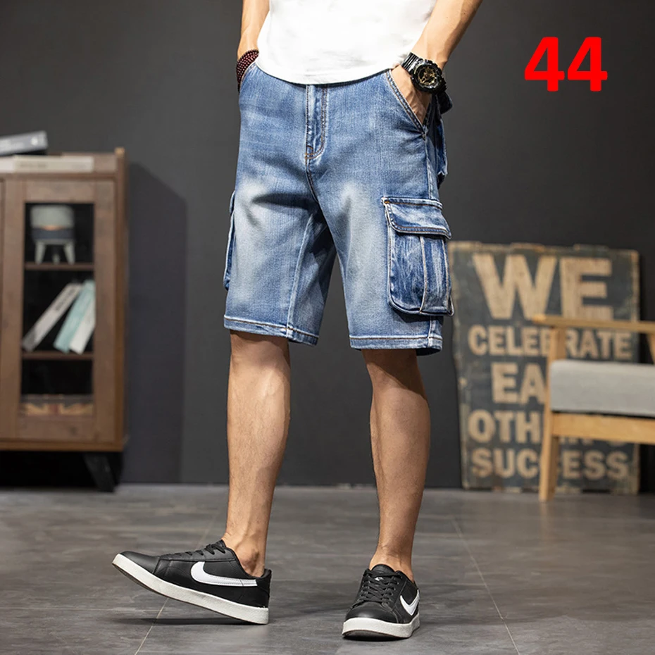 Blue Summer Full-Length Jean Cargo Pants Casual Shorts Spring Mens Pocket  Sports Bodybuilding Denim Short Jeans - Walmart.com