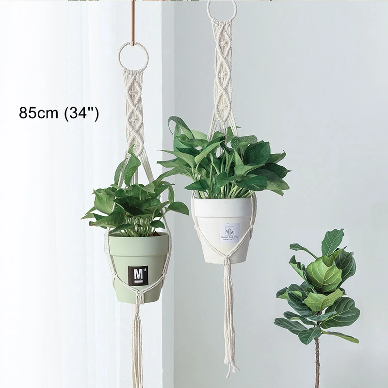 Big Macrame Hanging Planter Hanging Pot Plant Pot Macrame Plant Hangers Air Plant Holder Plant Hanging Decoration large terracotta pots Flower Pots & Planters