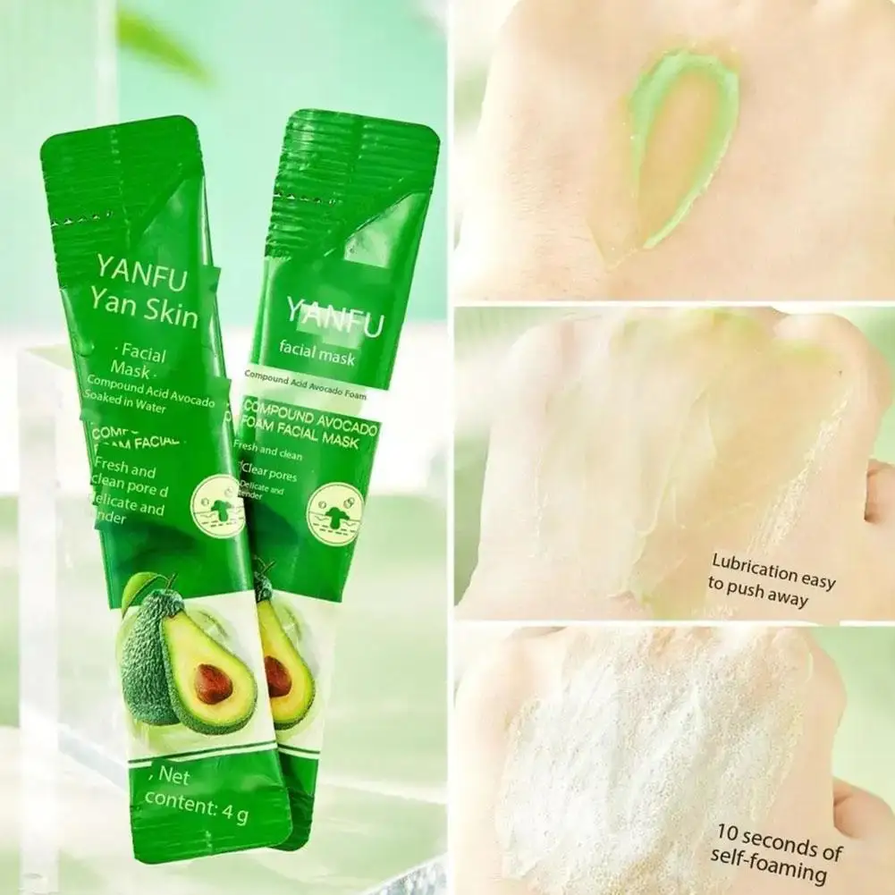 

Avocado Bubble Cleaning Facial Mask Remove Blackheads Acne Dirt Shrink Pores Brighten Skin Deep Cleaning Exfoliating Face Mask