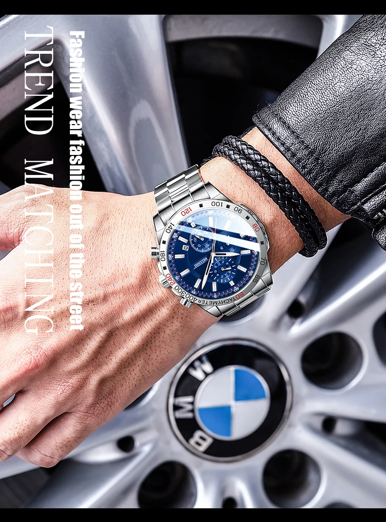 2022 Top Luxury Brand Watches For Men Sport Waterproof Quartz Men Watches Business Chronograph Stainless Steel Relogio Masculino