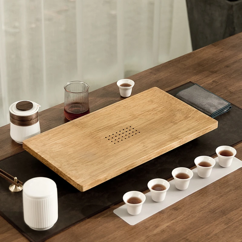 Rectangular Solid Wood Tea Tray Japanese Living Room Drawer Tea