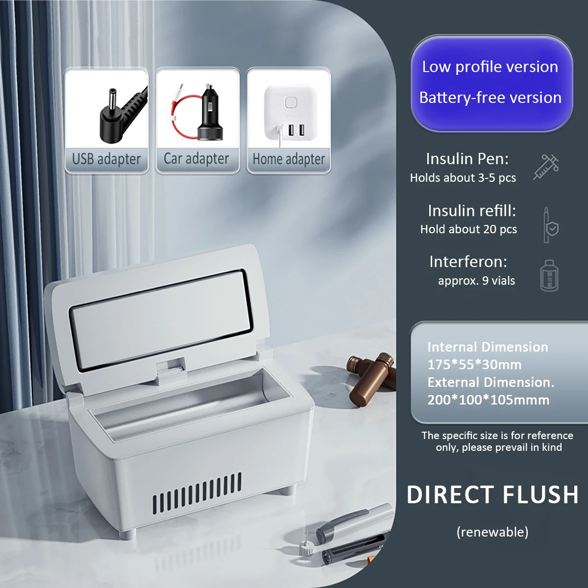 Mikrolodówka pudełko na pigułki insuliny o dużej mocy dozowanie chłodniczego inkubatora chłodzonego o temperaturze 0-18 stopni