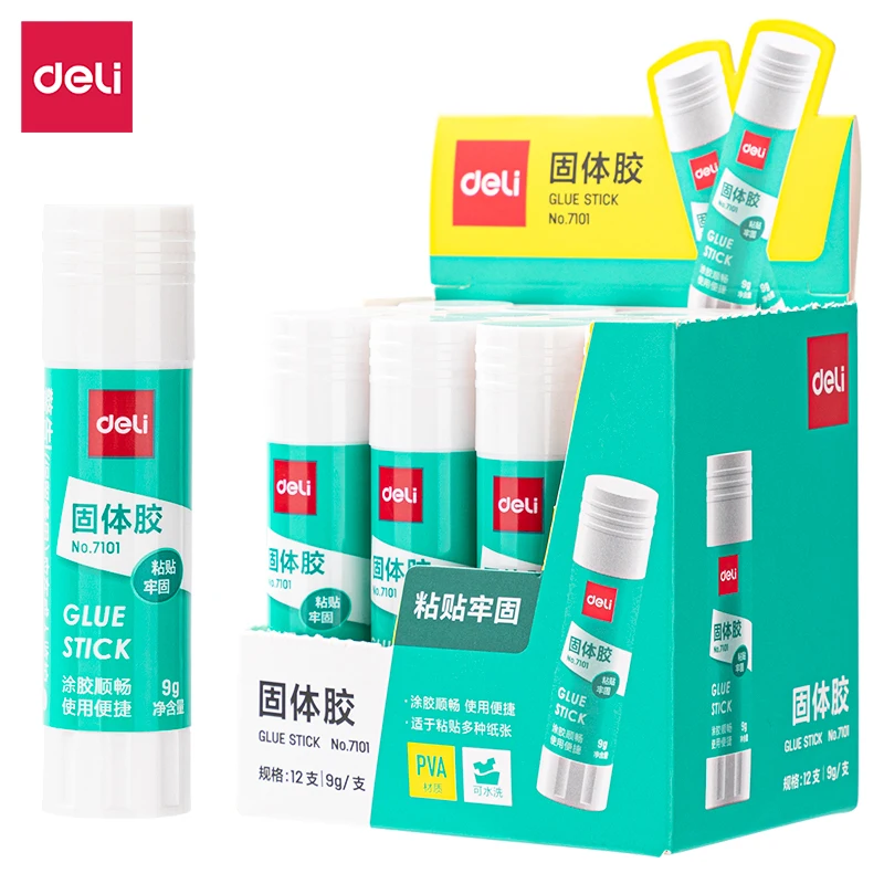 델리 5pcs 9g/15g 강력한 접착제 스틱 빠른 건조 무독성 초강력 본딩 문구 학교 용품 사무용품 선물