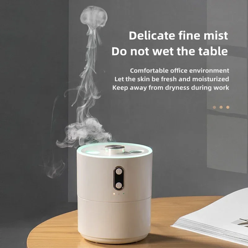 Air Humidifier Dual Nozzle Heavy Fog Jellyfish Aroma Diffuser USB Electric Ultrasonic Aromatherapy Essential Oil Diffuser 450ml