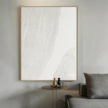 Conceptual White Line Canvas Art Painting