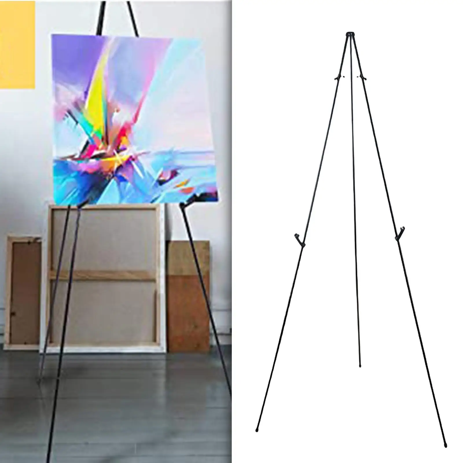 65" Easel Adjustable Display Holder Portable Tripod Stand with Buckle Easy Up Instantly Collapses
