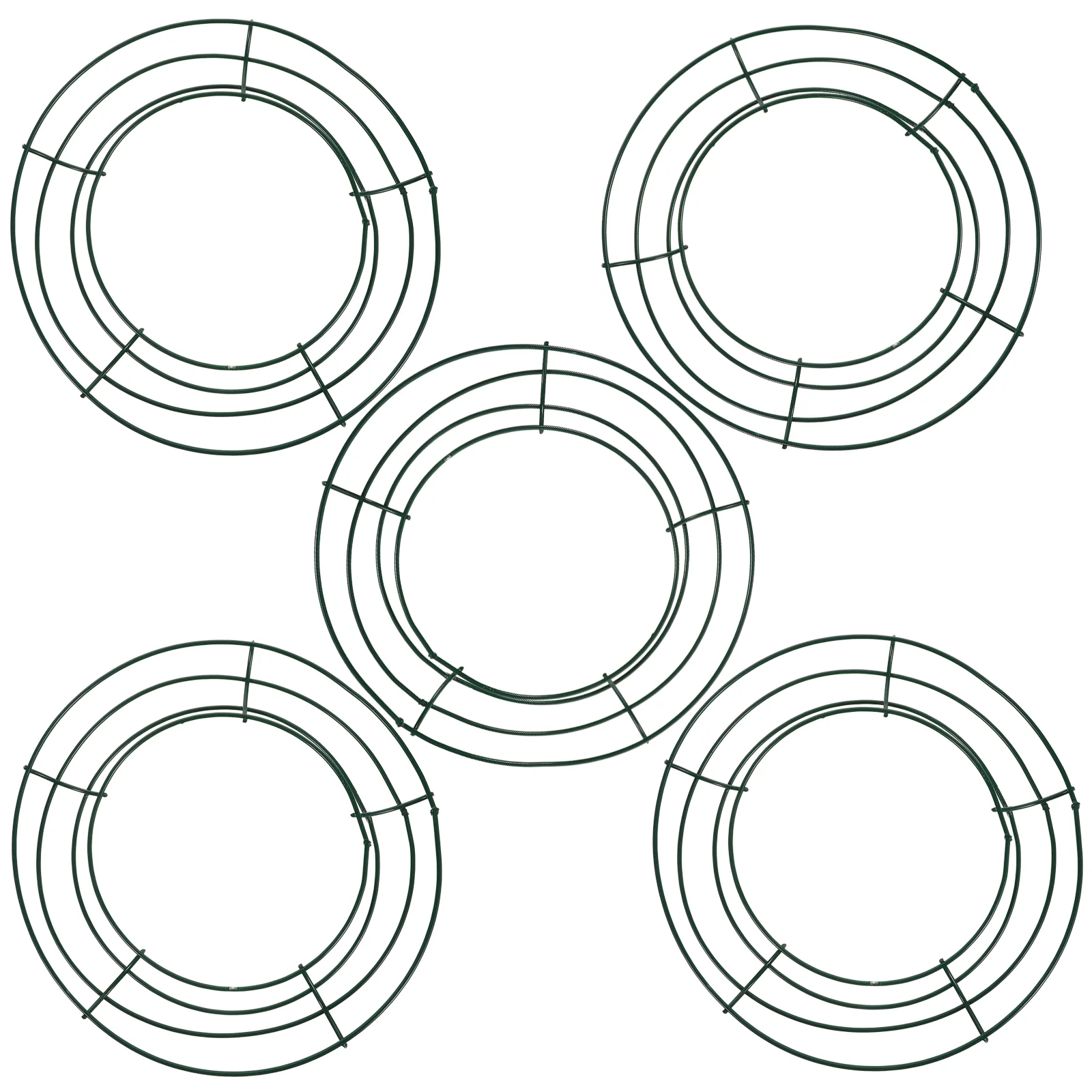 

5 Packs Metal Wreath Frame, Green Round Christmas Wire Wreath Making Ring DIY Macrame Floral Wreath Crafts Flexible Wire Form