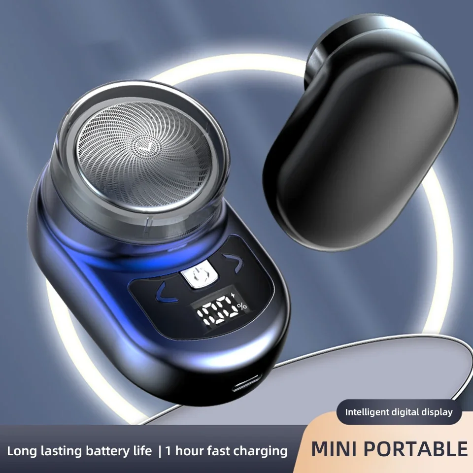portatil mini barbeador eletrico recarregavel display de 01