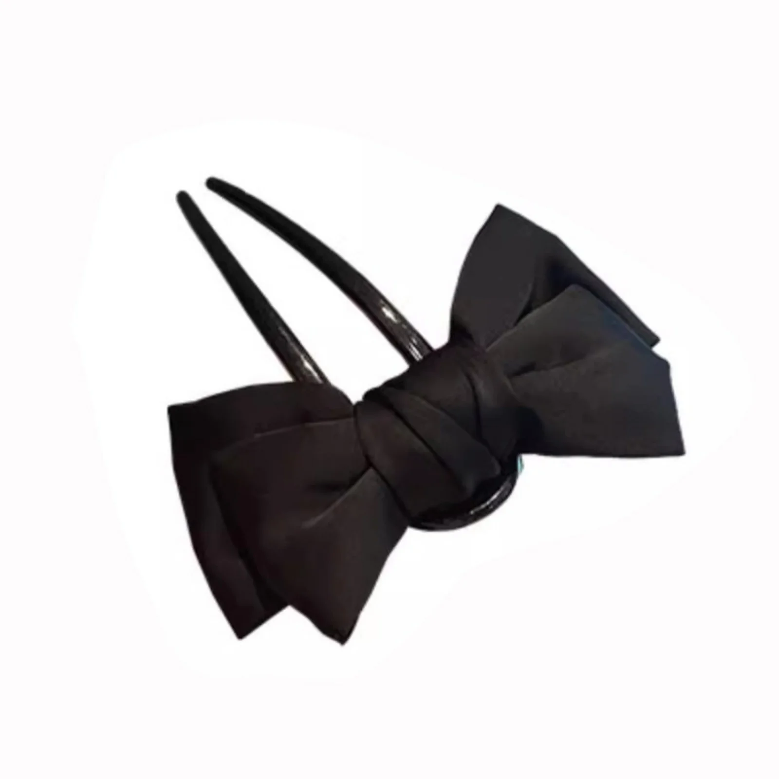 1PC Black Bow Hair Clip, Fabric Bow Hairpin, Stylish Hair Accessory for Women, Perfect for Updos & Elegant Hairstyles