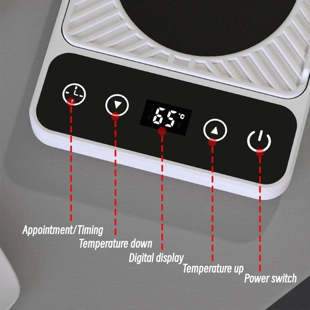 Electric Coffee Mug Warmer Portable Cup Heater 9 Temperature Settings
