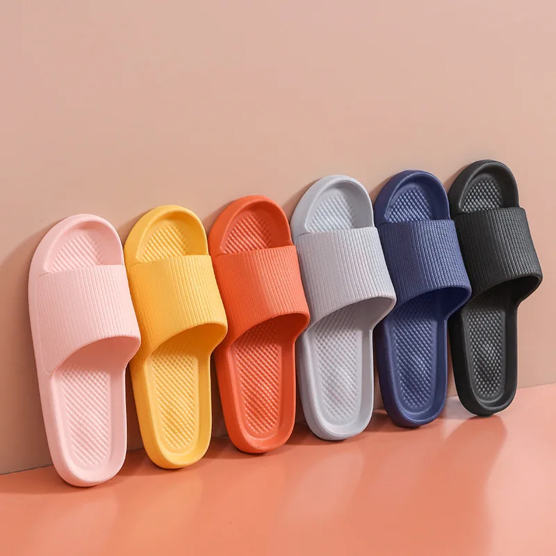 Fashion Men's Women's Bathroom Slippers Home Shower Shoes for Women Men Anti-Slip Sandals EVA Thick Sole Bath Flip-Flops Couples 4