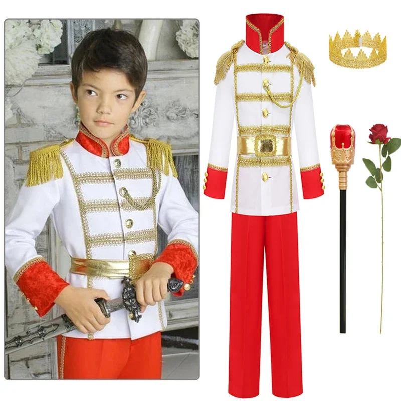 

Kids Prince Charming Costume for Children Halloween Cosplay The King Costumes Fantasia Boys Birthday Party Cosplay Clothing Suit