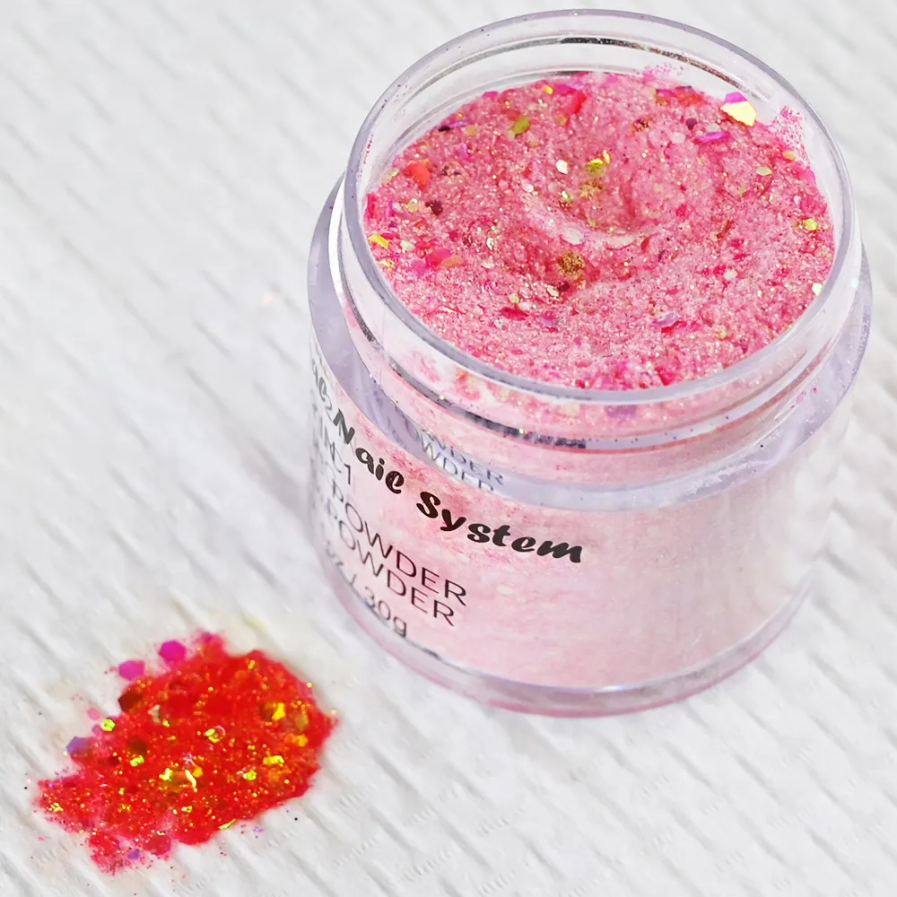 Nail Art Acrylic Dipping Powder Mixed Mermaid Hexagon Chunky Glitter Sequins For Nail Extended Builder Nail Polish Manicure 6