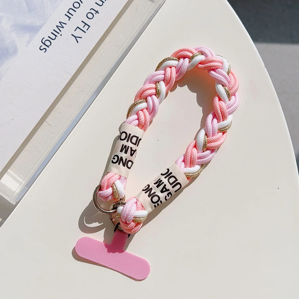 Universelles geflochtenes kurzes Handy-Lanyard zum Aufhängen, Kettenring, Kordel mit Patch-Handgelenkschlaufe, abnehmbares Handy in Korea – Detail 11